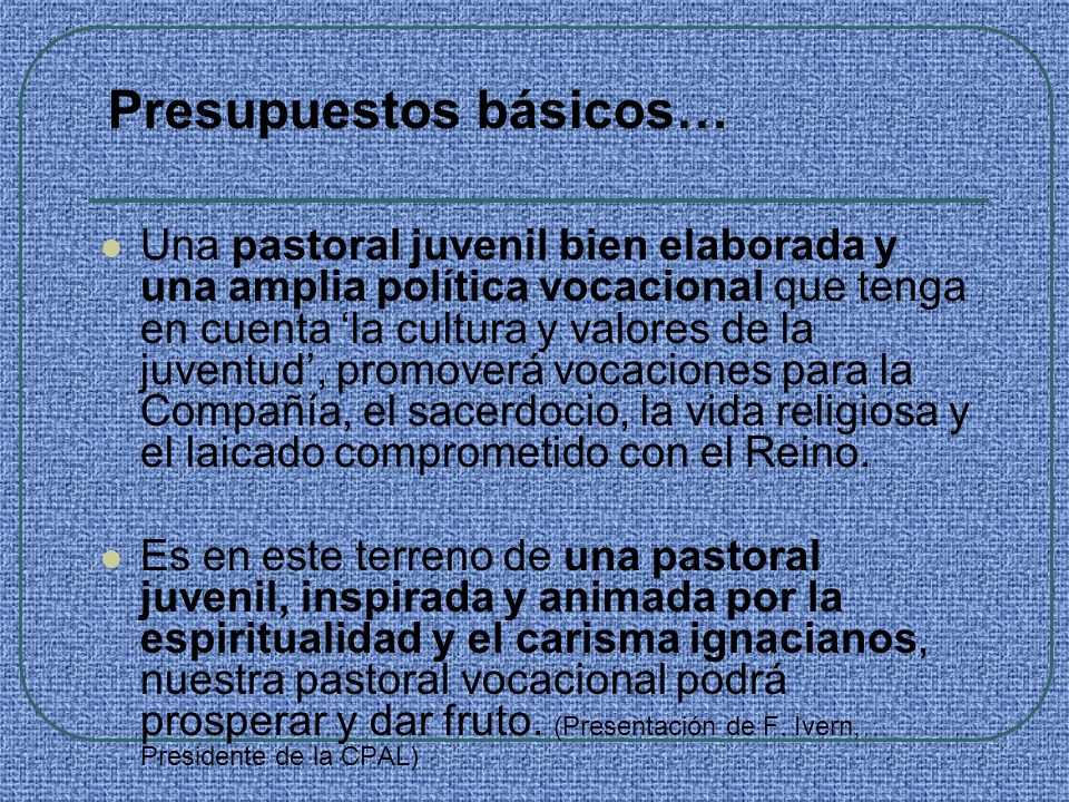 Presupuestos básicos…