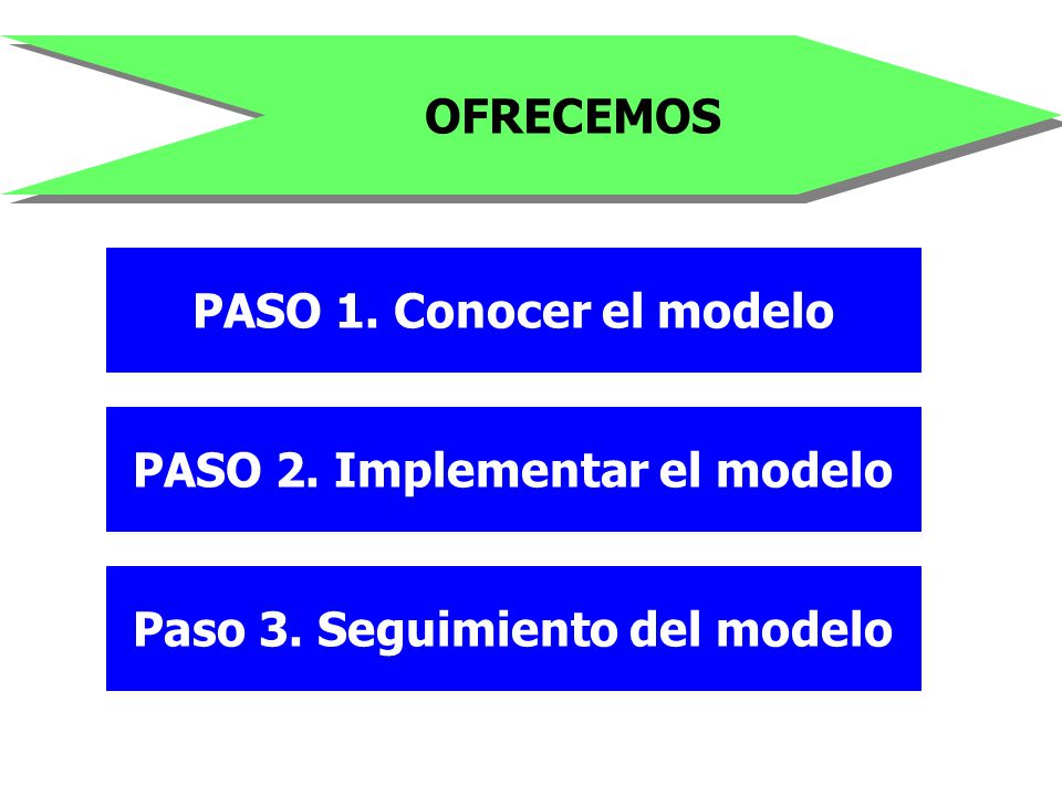PASO 2. Implementar el modelo Paso 3. Seguimiento del modelo