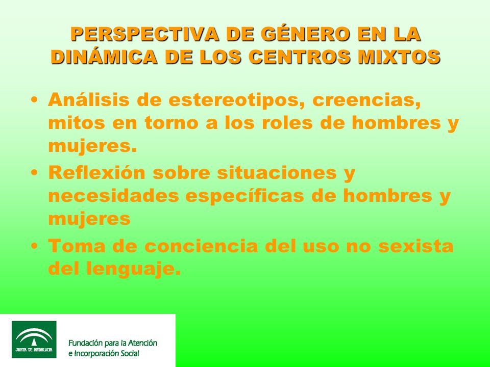 PERSPECTIVA DE GÉNERO EN LA DINÁMICA DE LOS CENTROS MIXTOS