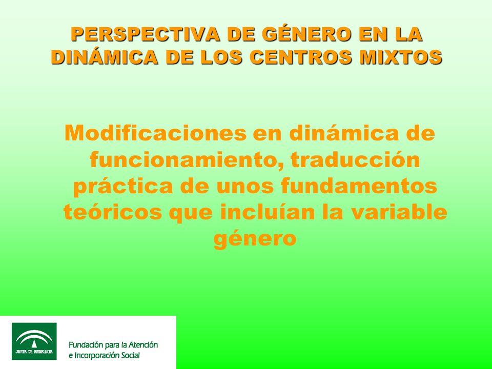 PERSPECTIVA DE GÉNERO EN LA DINÁMICA DE LOS CENTROS MIXTOS