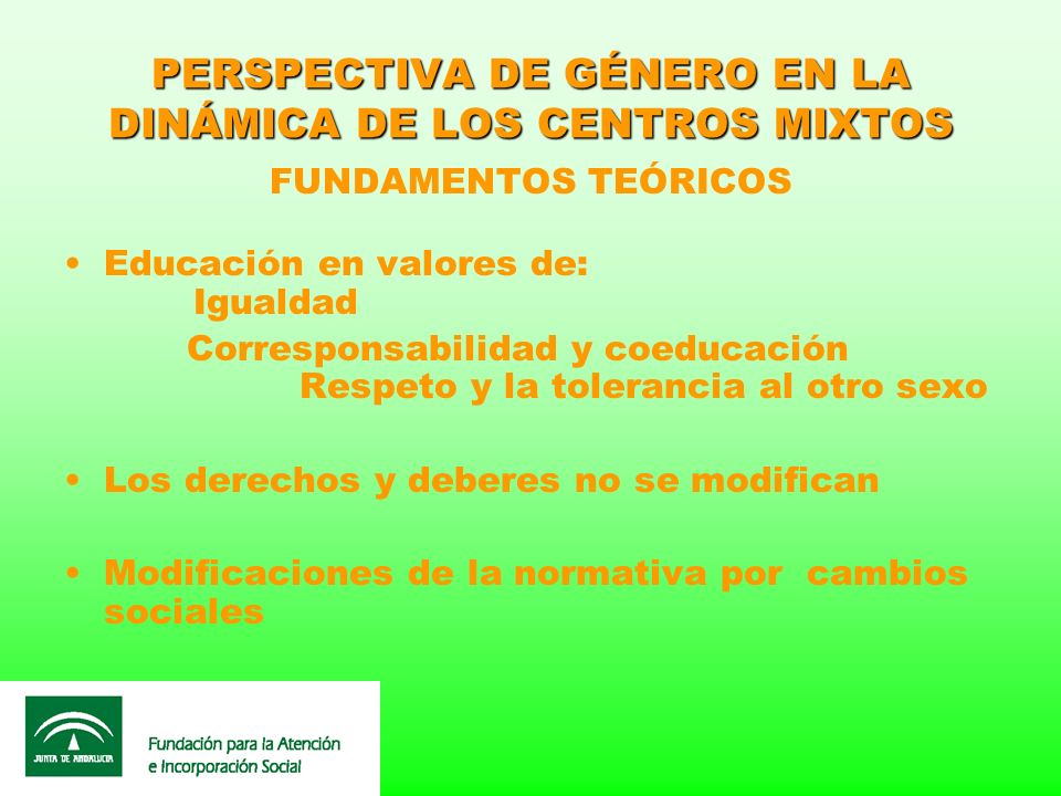 PERSPECTIVA DE GÉNERO EN LA DINÁMICA DE LOS CENTROS MIXTOS