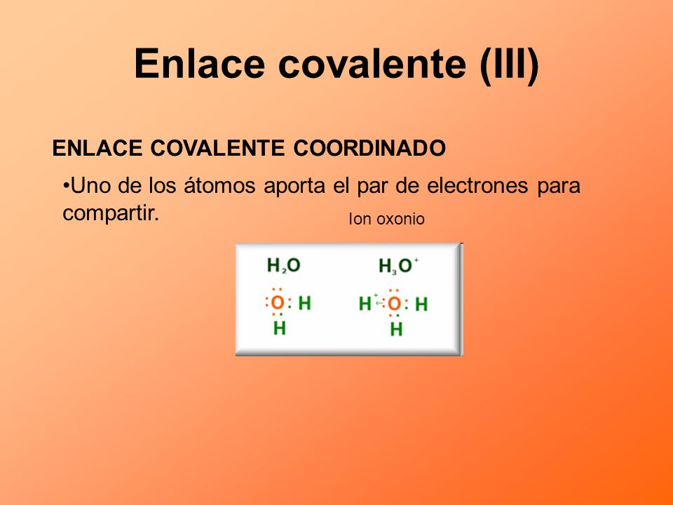 Enlace covalente (III)