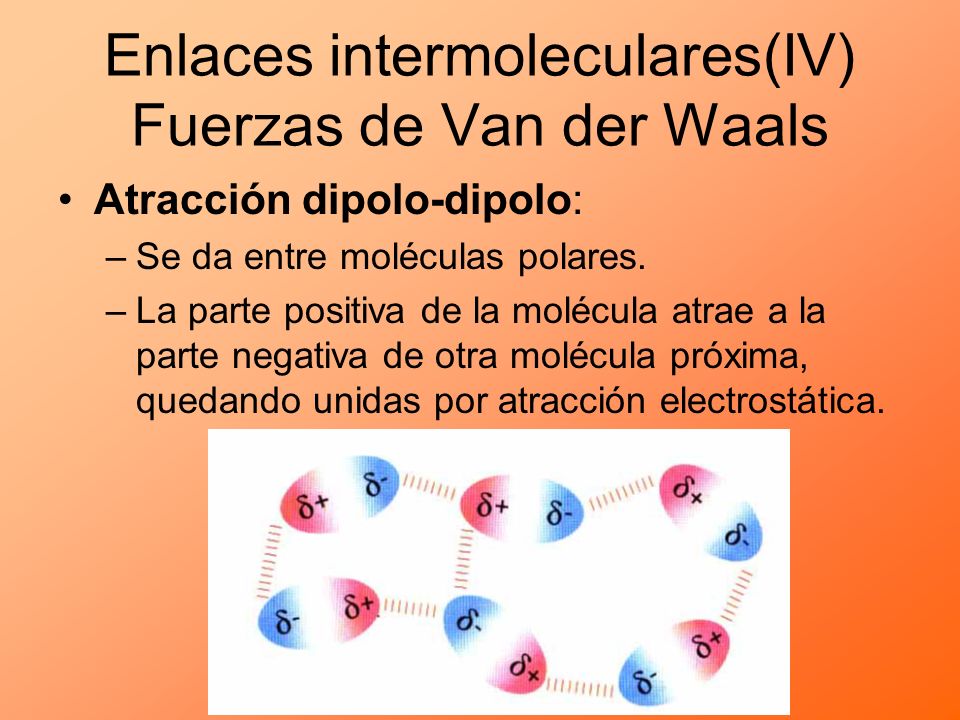 Enlaces intermoleculares(IV) Fuerzas de Van der Waals
