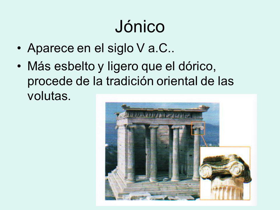 Jónico Aparece en el siglo V a.C..