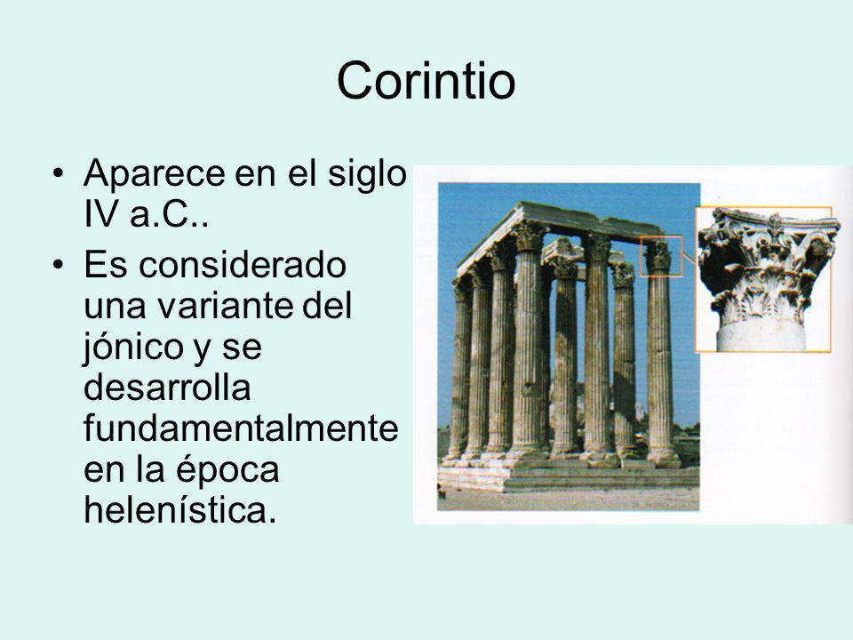 Corintio Aparece en el siglo IV a.C..