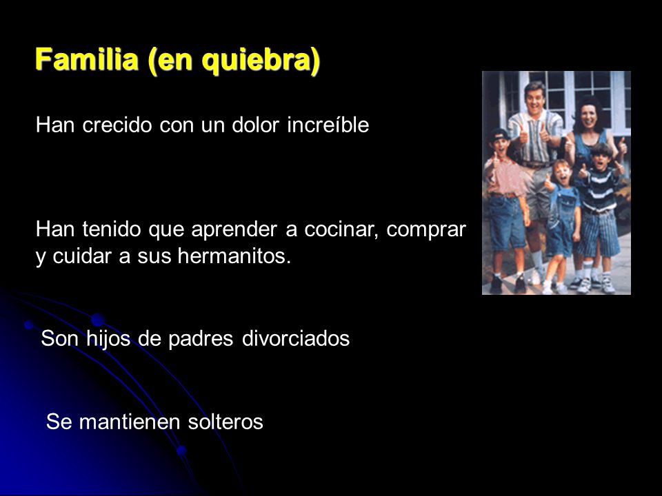 Familia (en quiebra) Han crecido con un dolor increíble