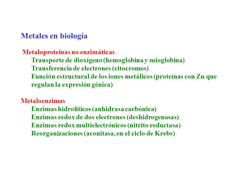 Metales en biología Transporte de dioxígeno (hemoglobina y mioglobina)