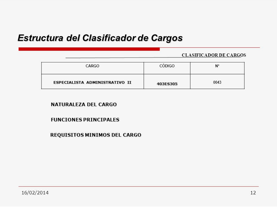 Estructura del Clasificador de Cargos
