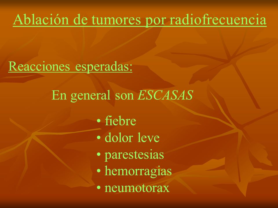 Ablación de tumores por radiofrecuencia