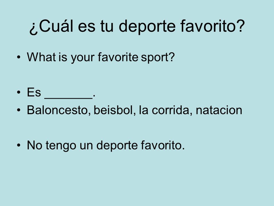 ¿Cuál es tu deporte favorito