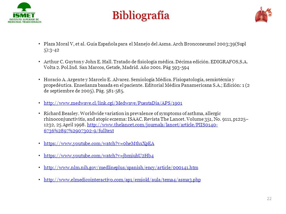 Bibliografía Plaza Moral V, et al. Guía Española para el Manejo del Asma. Arch Bronconeumol 2003;39(Supl 5):3-42.