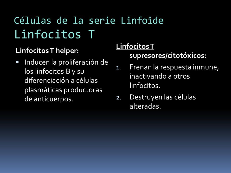 Células de la serie Linfoide Linfocitos T