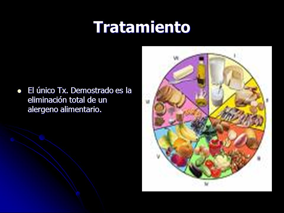 Tratamiento El único Tx. Demostrado es la eliminación total de un alergeno alimentario.