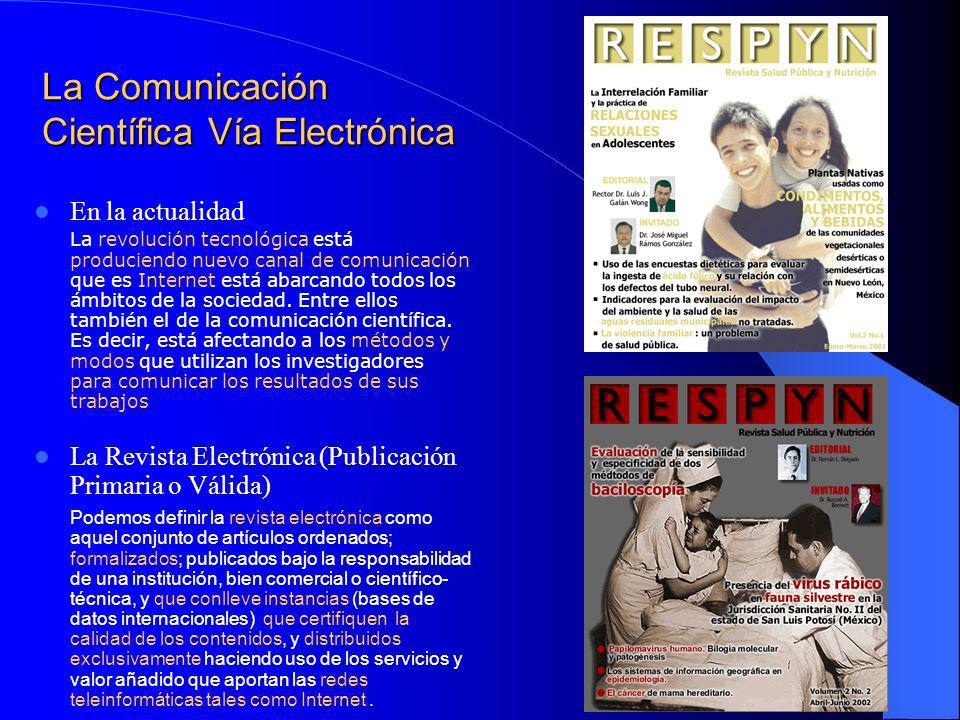 La Comunicación Científica Vía Electrónica