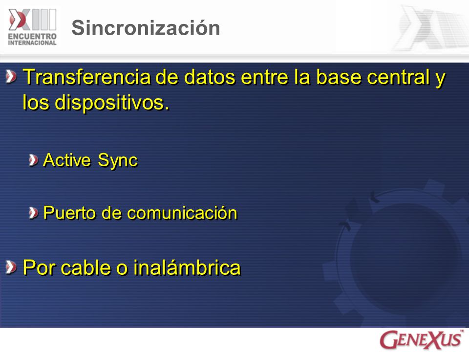 Transferencia de datos entre la base central y los dispositivos.