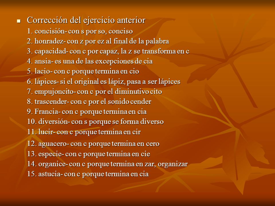 Corrección del ejercicio anterior