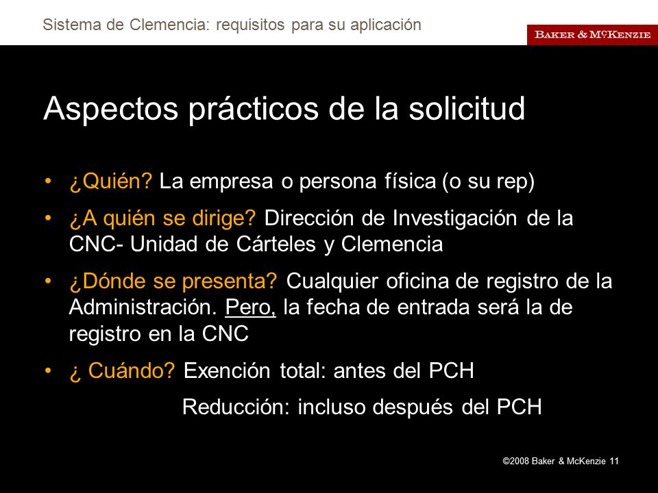 Aspectos prácticos de la solicitud