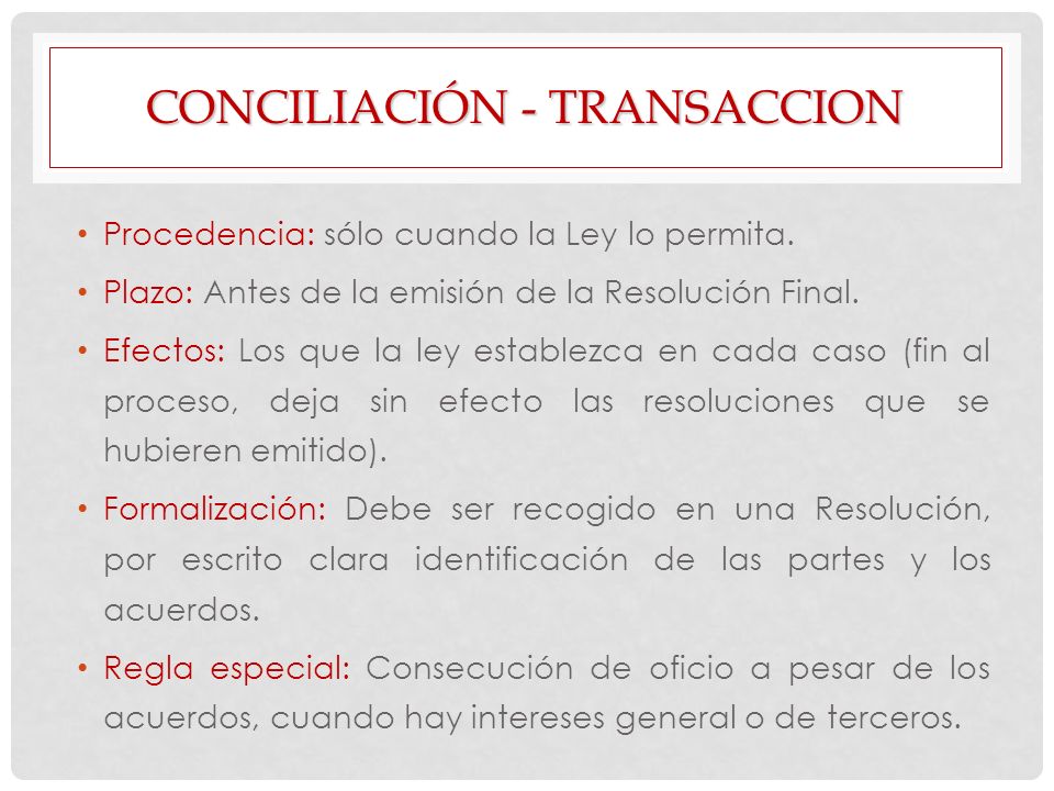 Conciliación - transaccion