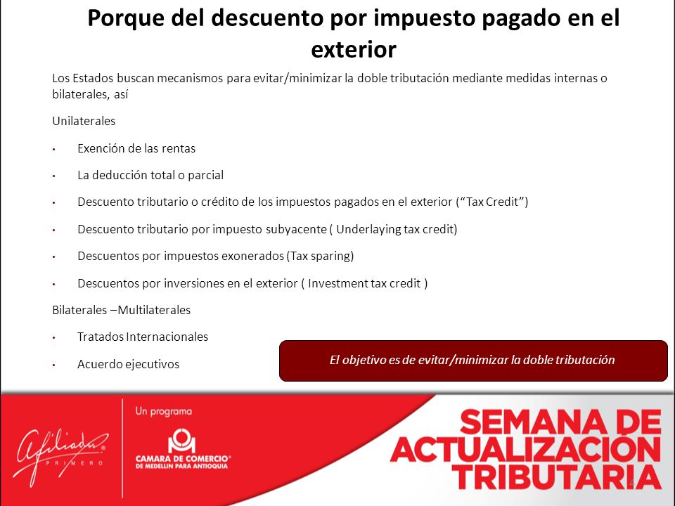 Porque del descuento por impuesto pagado en el exterior