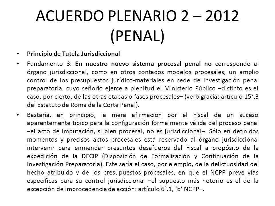 ACUERDO PLENARIO 2 – 2012 (PENAL)