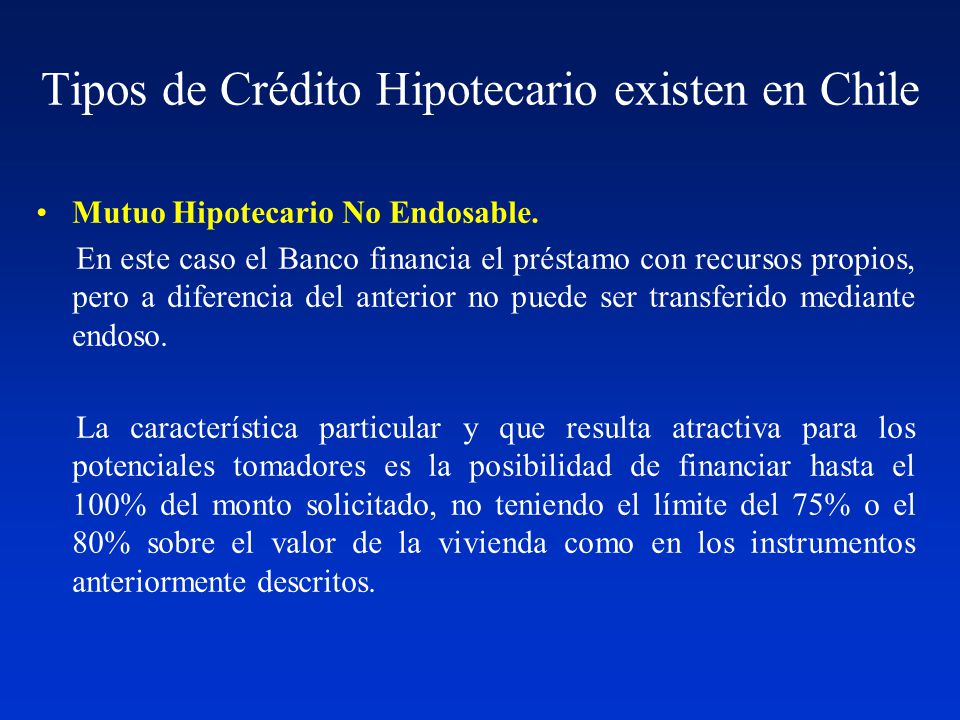 Tipos de Crédito Hipotecario existen en Chile