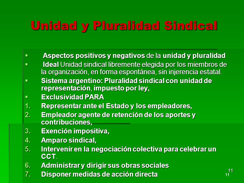 Unidad y Pluralidad Sindical
