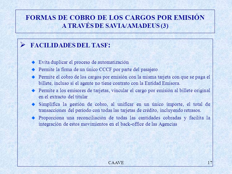 FORMAS DE COBRO DE LOS CARGOS POR EMISIÓN A TRAVÉS DE SAVIA/AMADEUS (3)