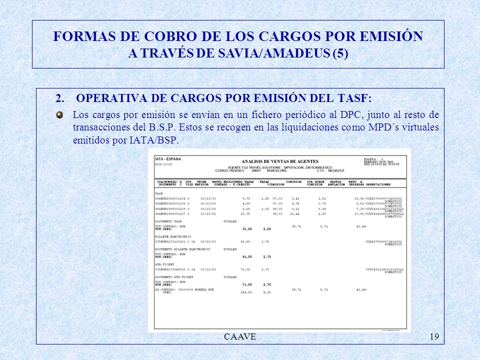 FORMAS DE COBRO DE LOS CARGOS POR EMISIÓN A TRAVÉS DE SAVIA/AMADEUS (5)