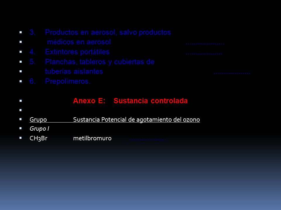 3. Productos en aerosol, salvo productos