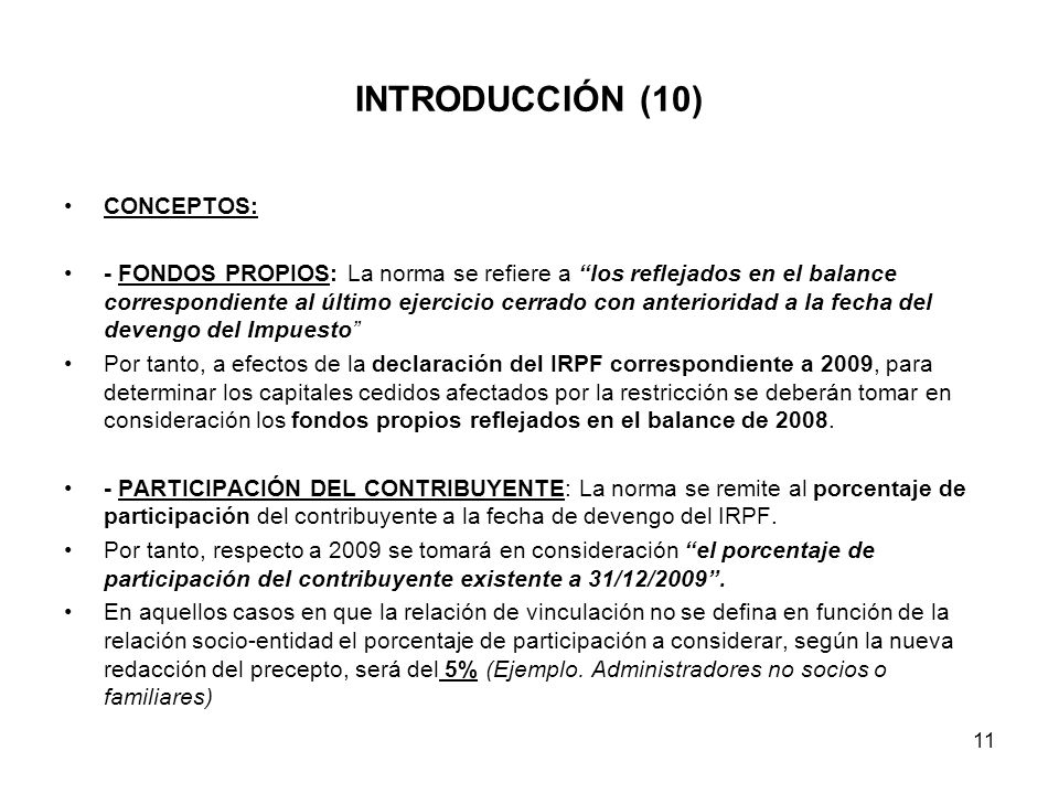 INTRODUCCIÓN (10) CONCEPTOS: