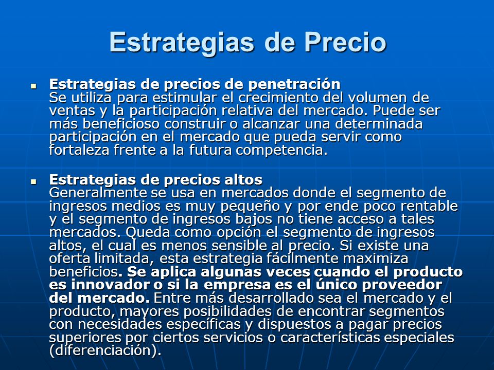 Estrategias de Precio