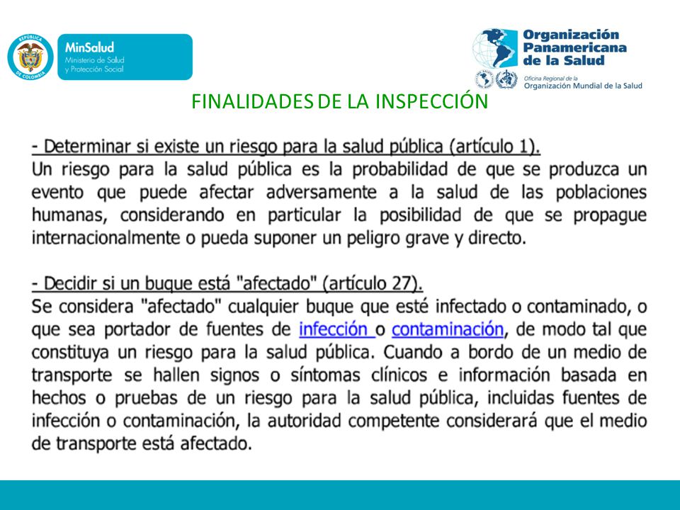 FINALIDADES DE LA INSPECCIÓN