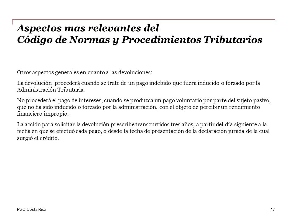 Aspectos mas relevantes del Código de Normas y Procedimientos Tributarios