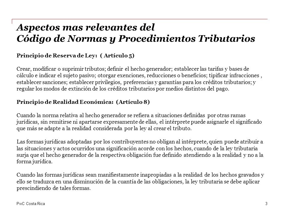 Aspectos mas relevantes del Código de Normas y Procedimientos Tributarios