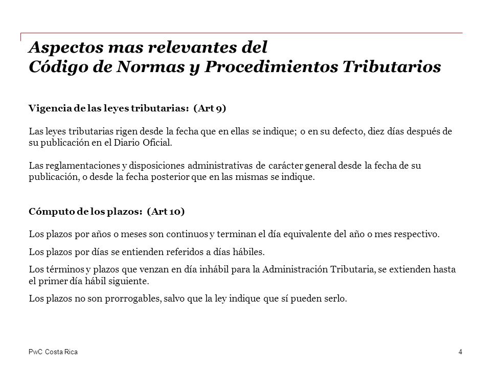 Aspectos mas relevantes del Código de Normas y Procedimientos Tributarios