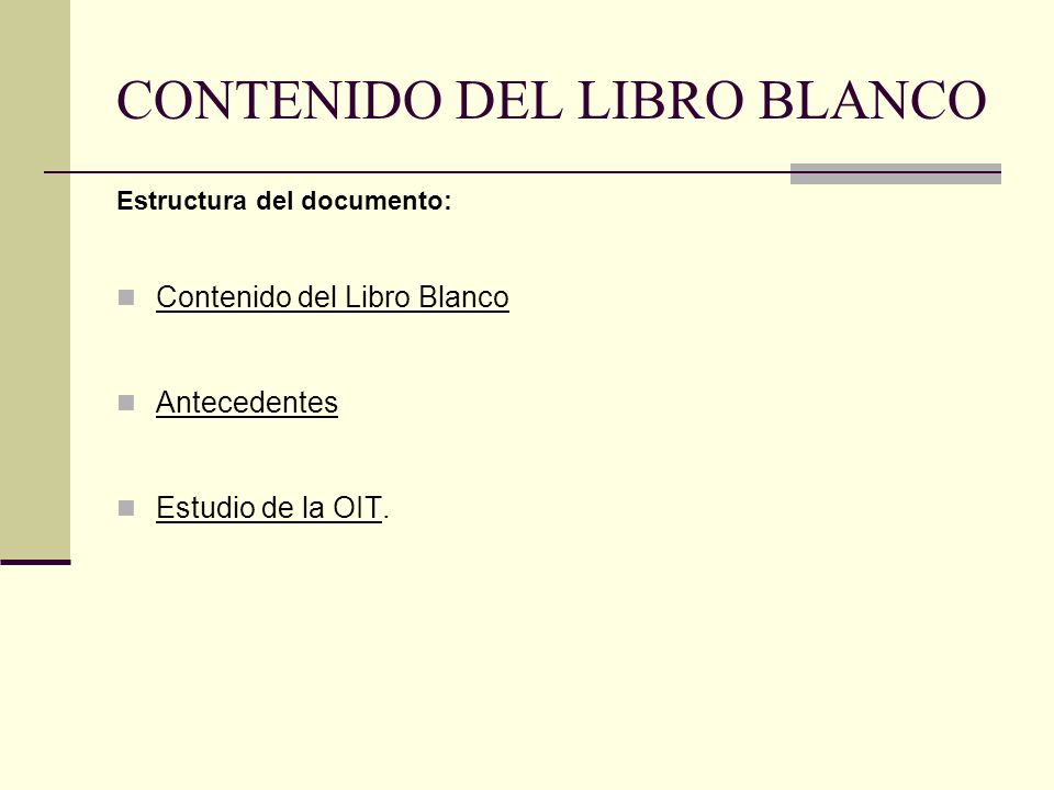 CONTENIDO DEL LIBRO BLANCO