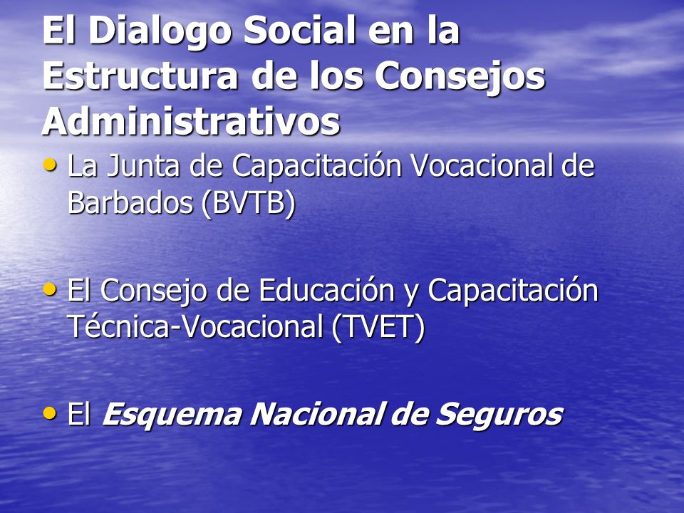El Dialogo Social en la Estructura de los Consejos Administrativos