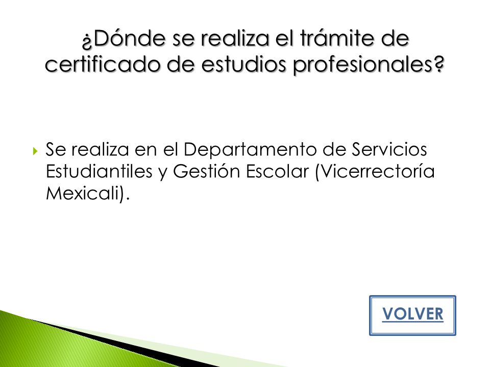 ¿Dónde se realiza el trámite de certificado de estudios profesionales