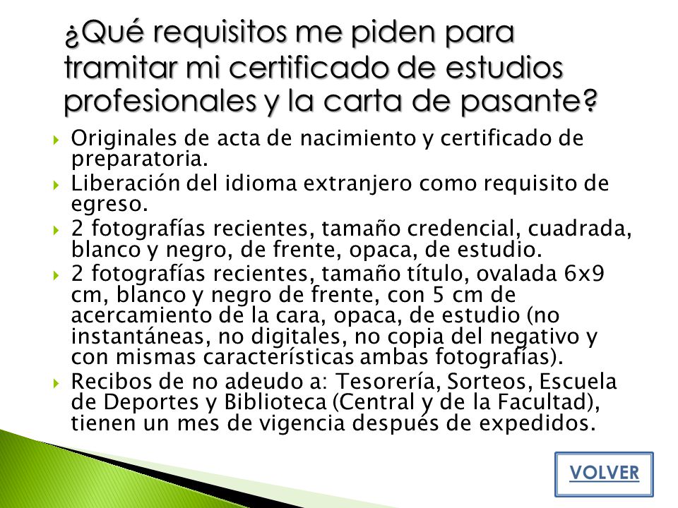 ¿Qué requisitos me piden para tramitar mi certificado de estudios profesionales y la carta de pasante