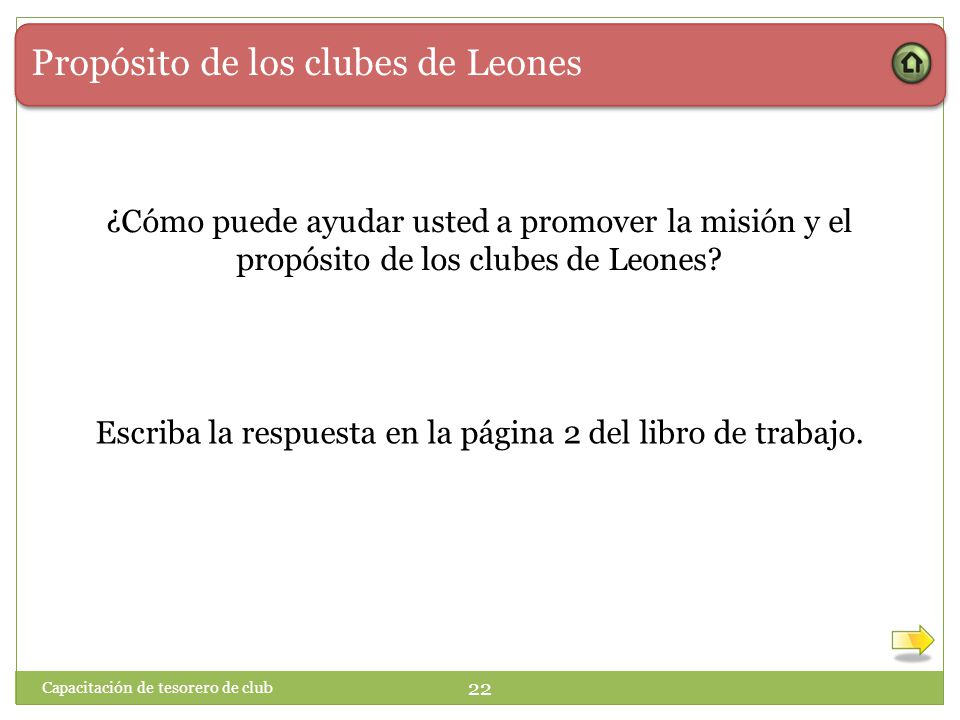 Escriba la respuesta en la página 2 del libro de trabajo.
