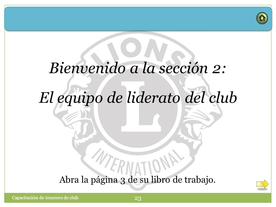 Bienvenido a la sección 2: El equipo de liderato del club