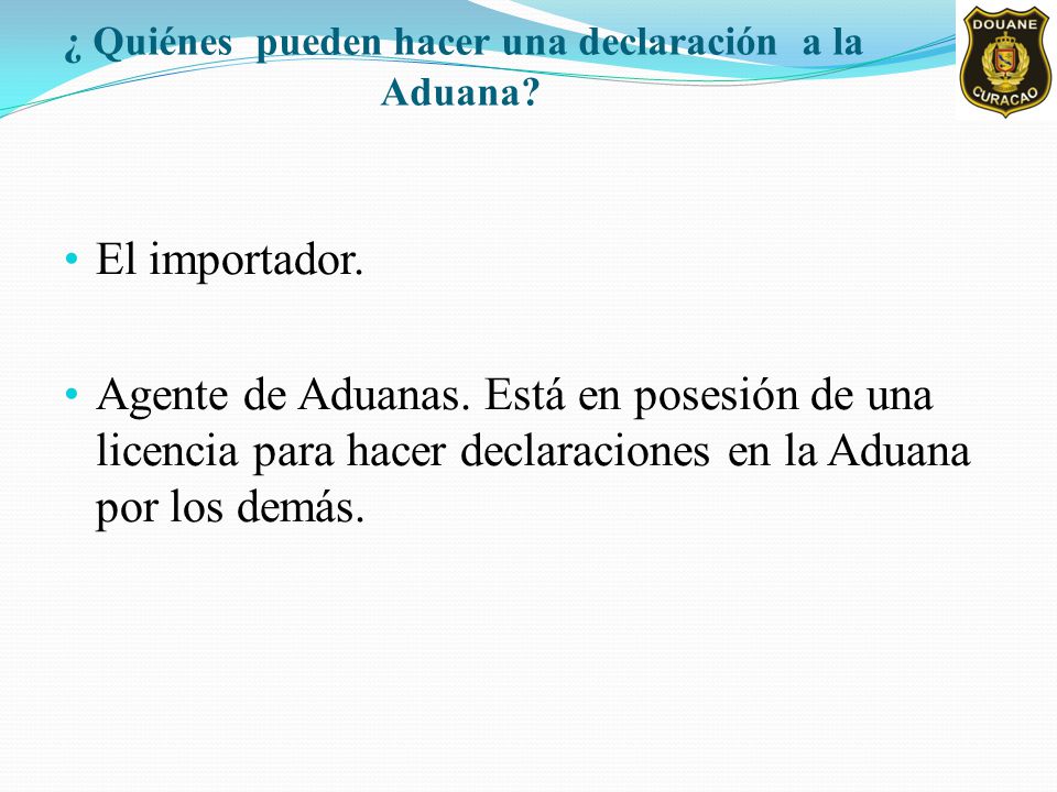 ¿ Quiénes pueden hacer una declaración a la Aduana