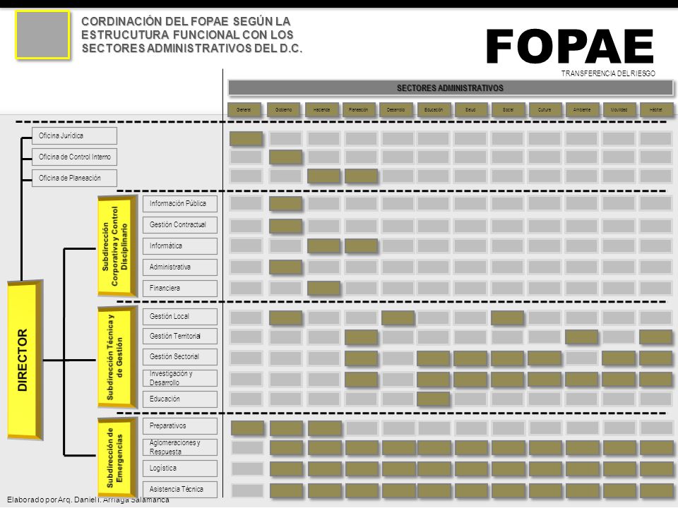CORDINACIÓN DEL FOPAE SEGÚN LA ESTRUCUTURA FUNCIONAL CON LOS SECTORES ADMINISTRATIVOS DEL D.C.