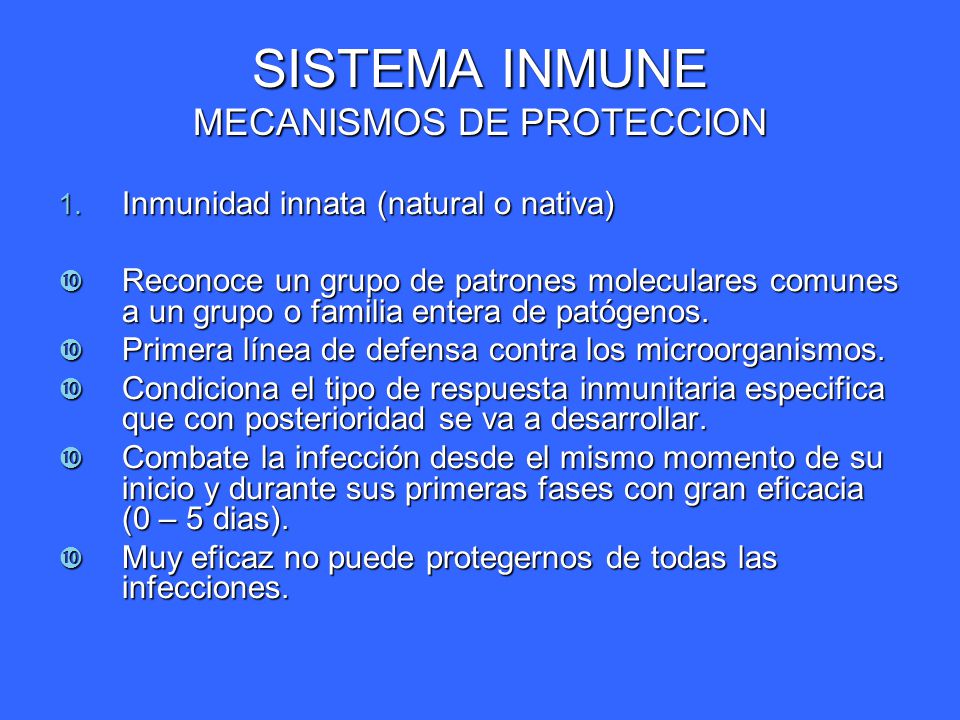 SISTEMA INMUNE MECANISMOS DE PROTECCION