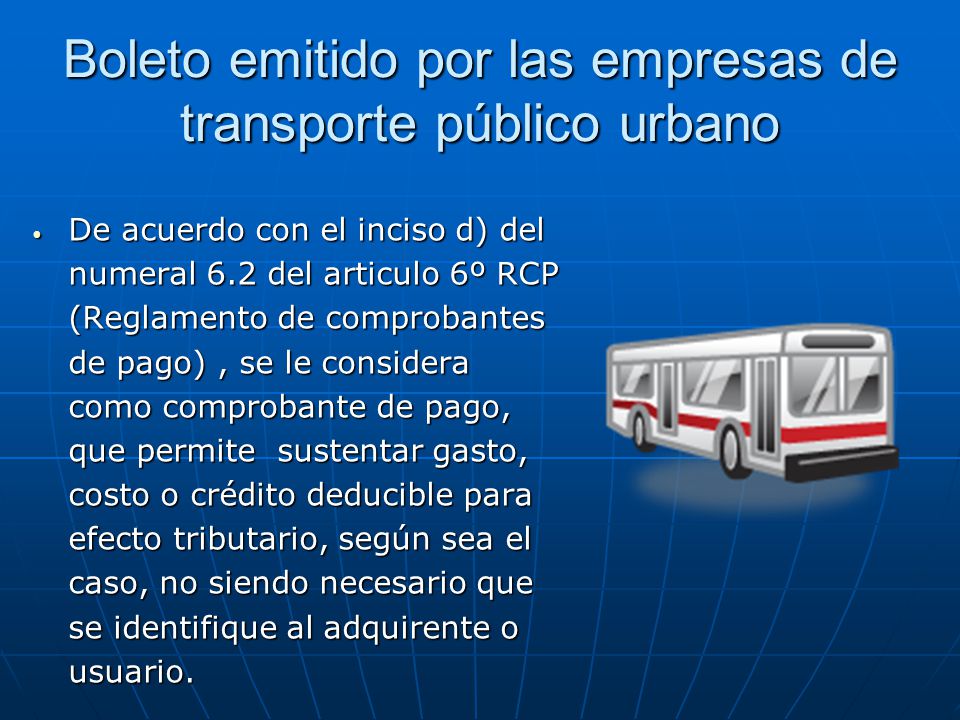 Boleto emitido por las empresas de transporte público urbano