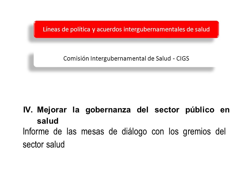 Informe de las mesas de diálogo con los gremios del sector salud
