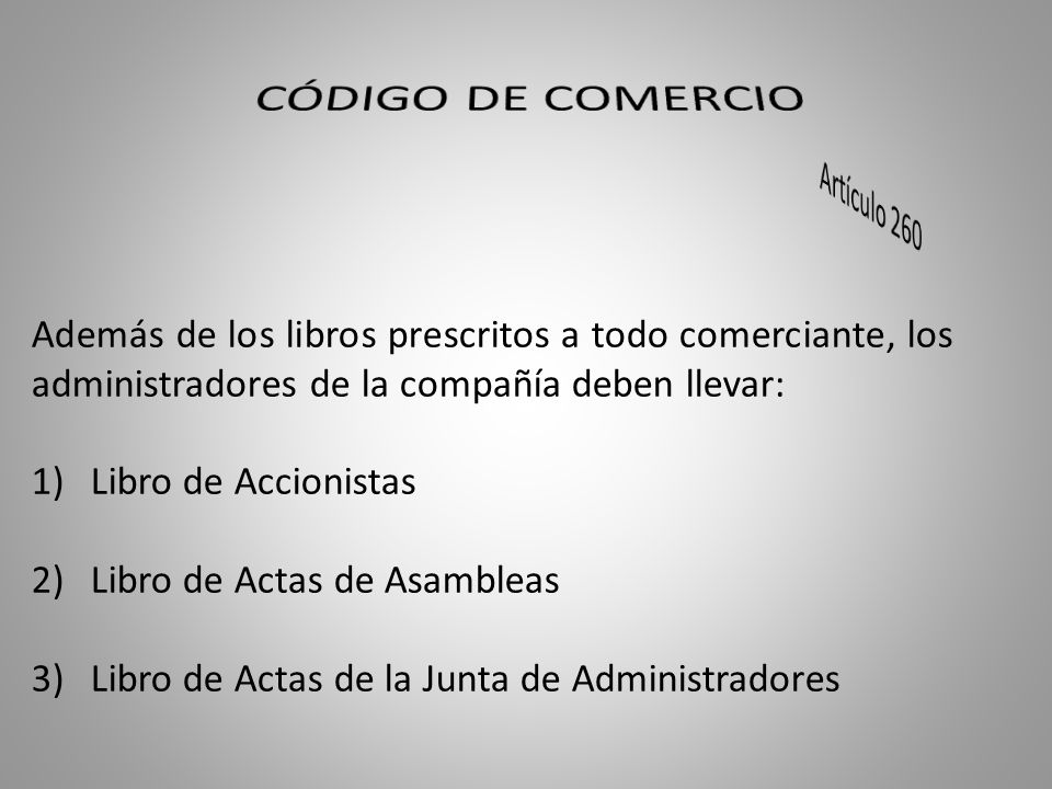CÓDIGO DE COMERCIO Artículo 260