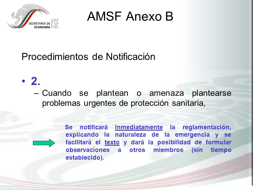 AMSF Anexo B 2. Procedimientos de Notificación