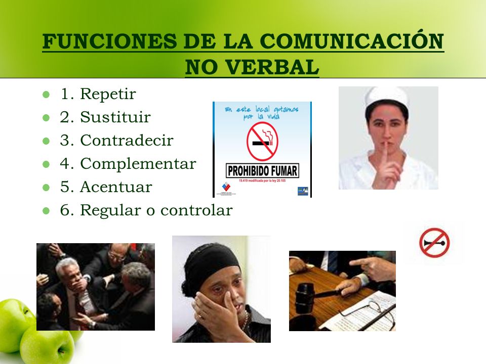 FUNCIONES DE LA COMUNICACIÓN NO VERBAL