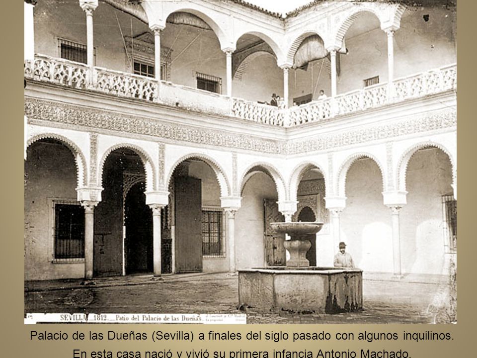 Palacio de las Dueñas (Sevilla) a finales del siglo pasado con algunos inquilinos.
